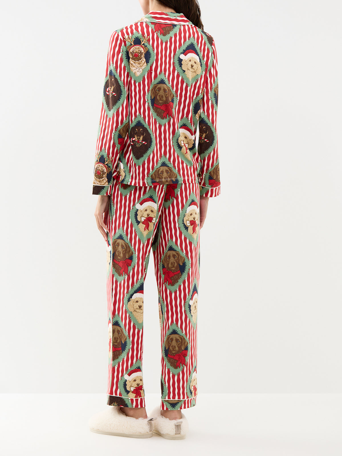 Chip Faces Long Pyjama Set - Red