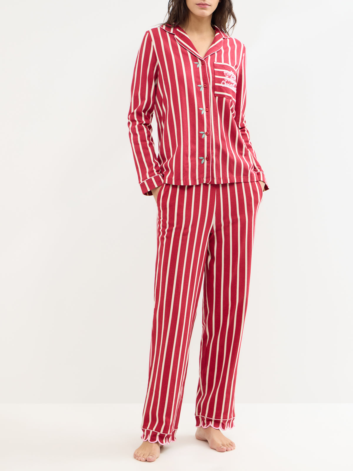 Micro Girly Stripe Organic Cotton Pyjama Set