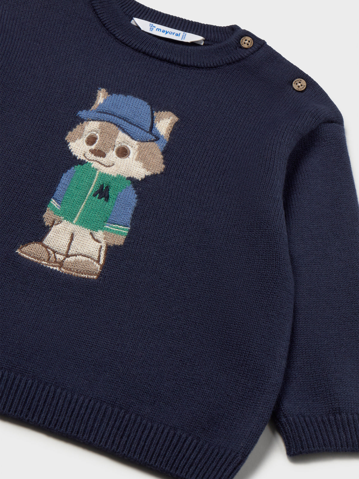 Baby's Cotton & Wool Character Intarsia Jumper
