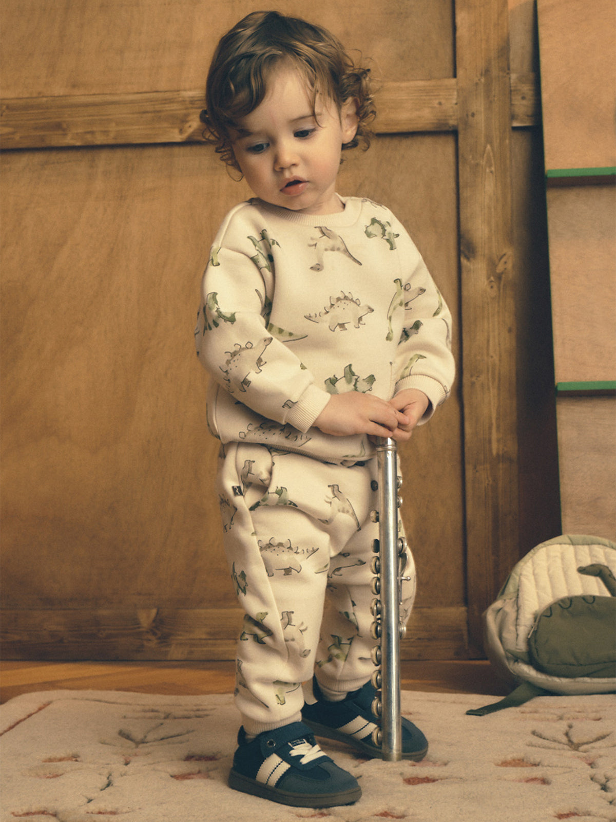 Baby's Cotton Blend Patterned Trousers