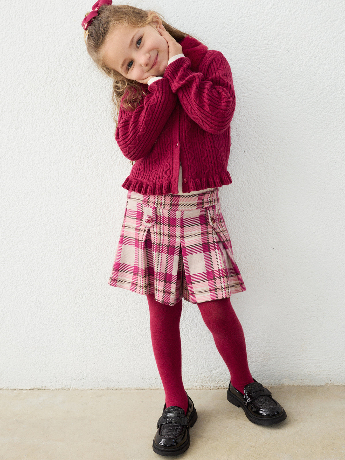 Kids' Checked Shorts Pink