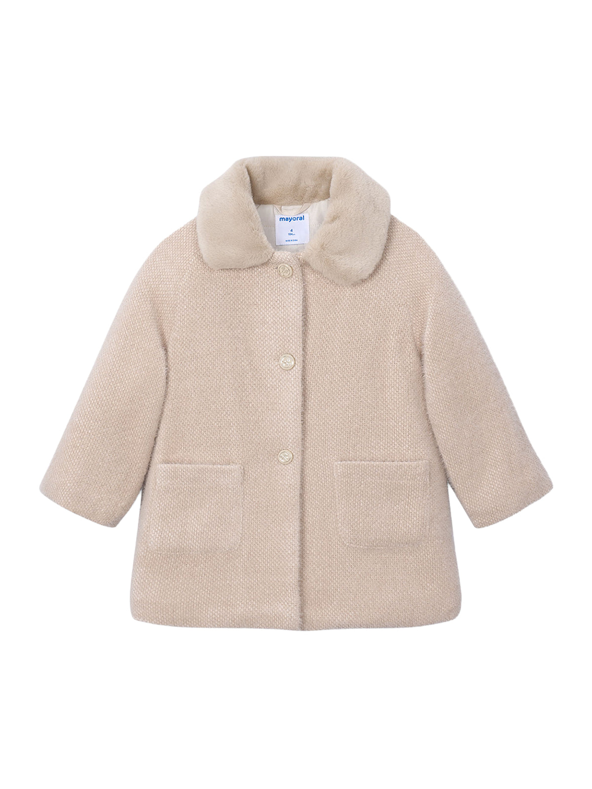 Kids’ Knitted Faux Fur Coat