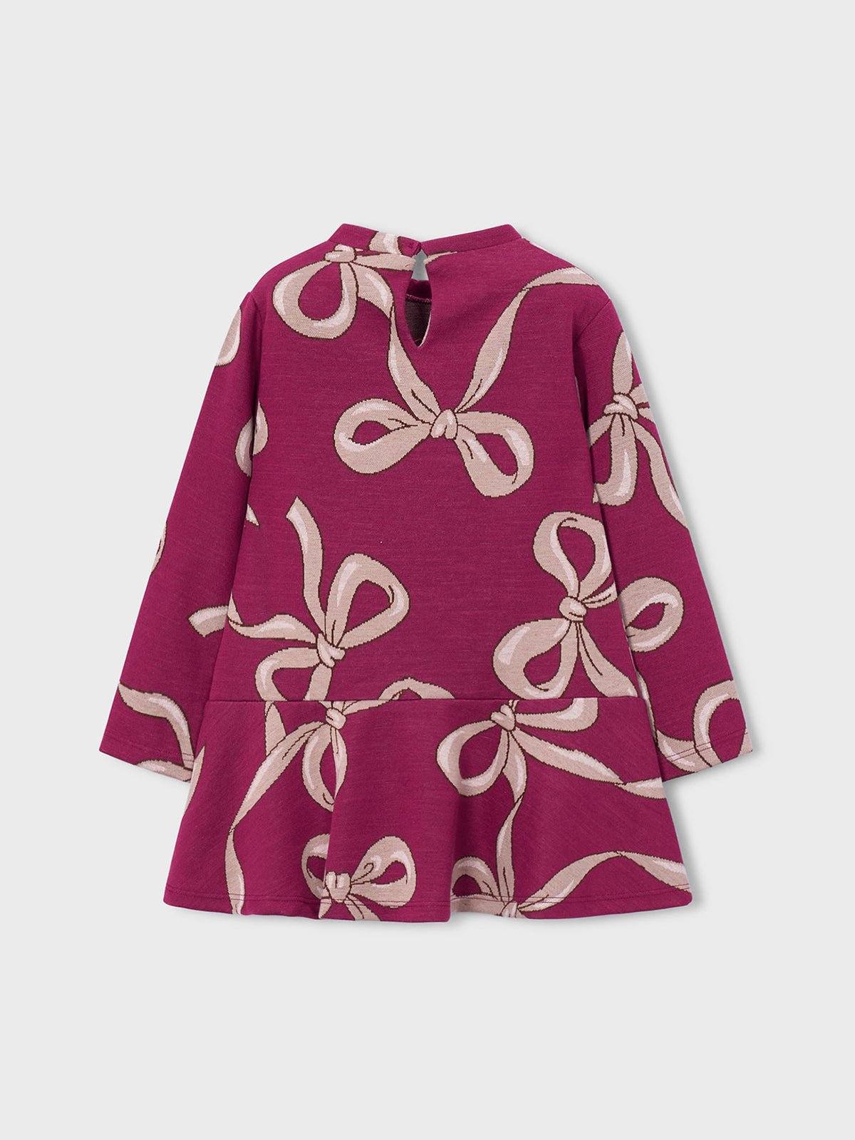 Kids' Jacquard Knit Dress with Bag Pink