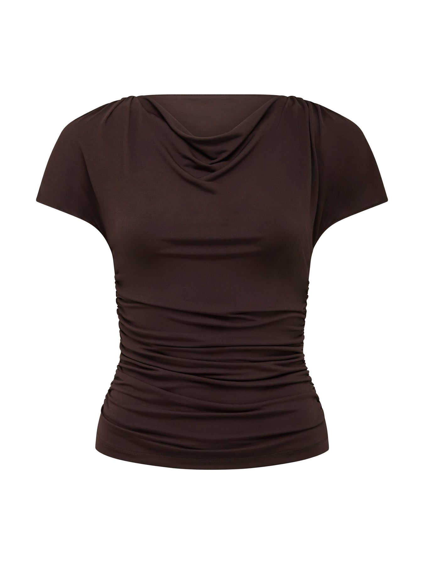Stormi Spliced Shoulder Top Brown