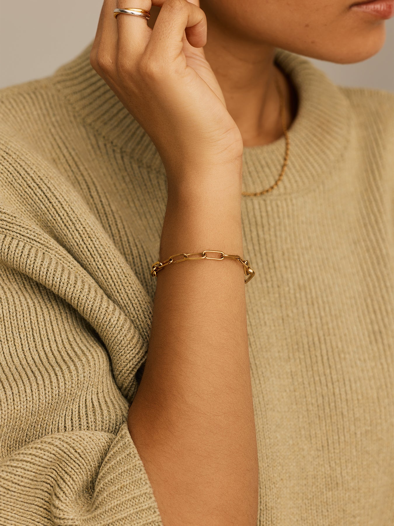 Missoma Mini Paperclip Chain Bracelet Gold