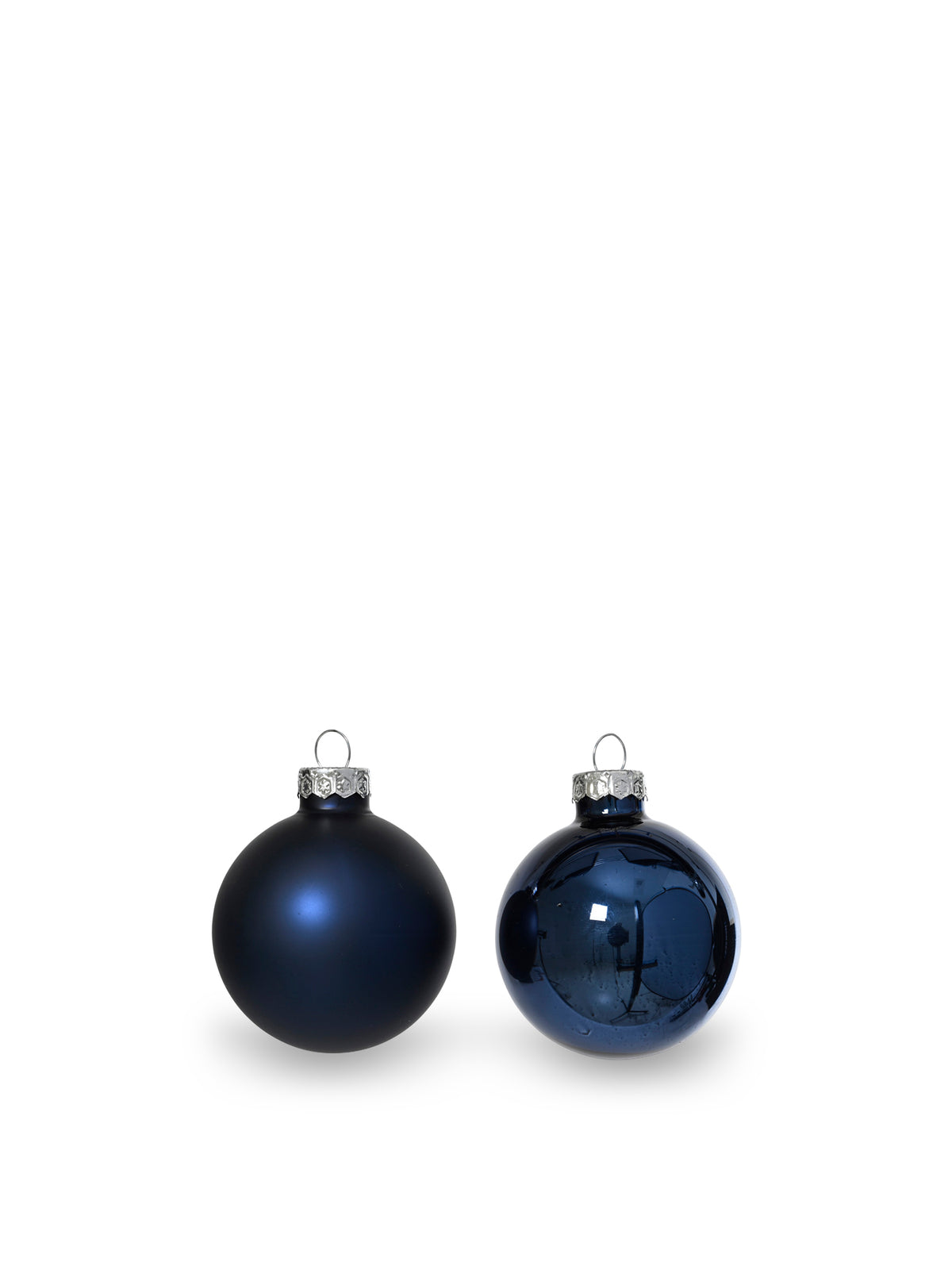 Shiny & Matt Glass Baubles Set of 12 - Night Blue