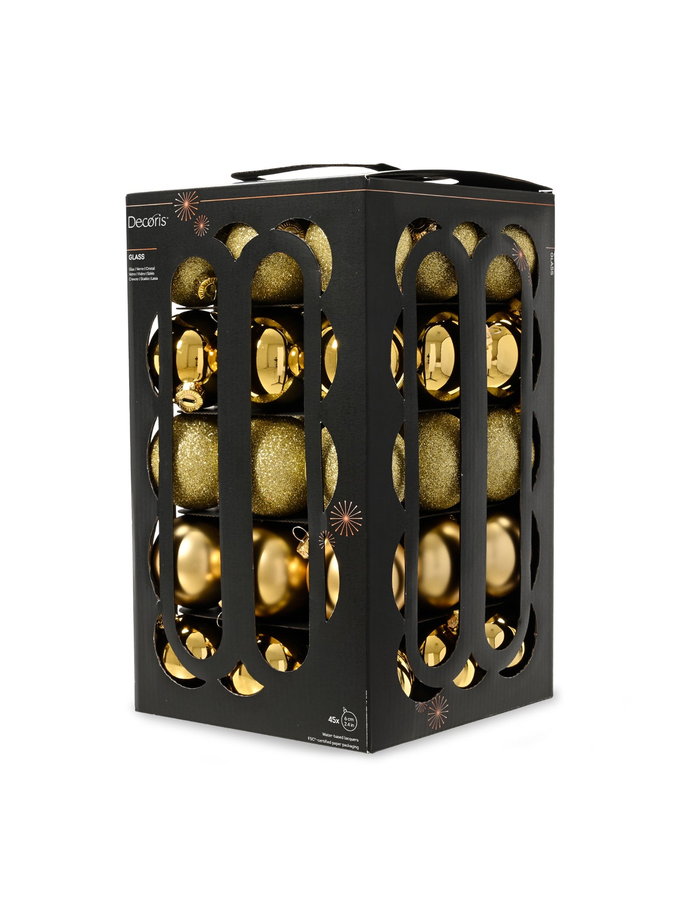 Shiny & Matt Finish Bauble Multipack Light Gold