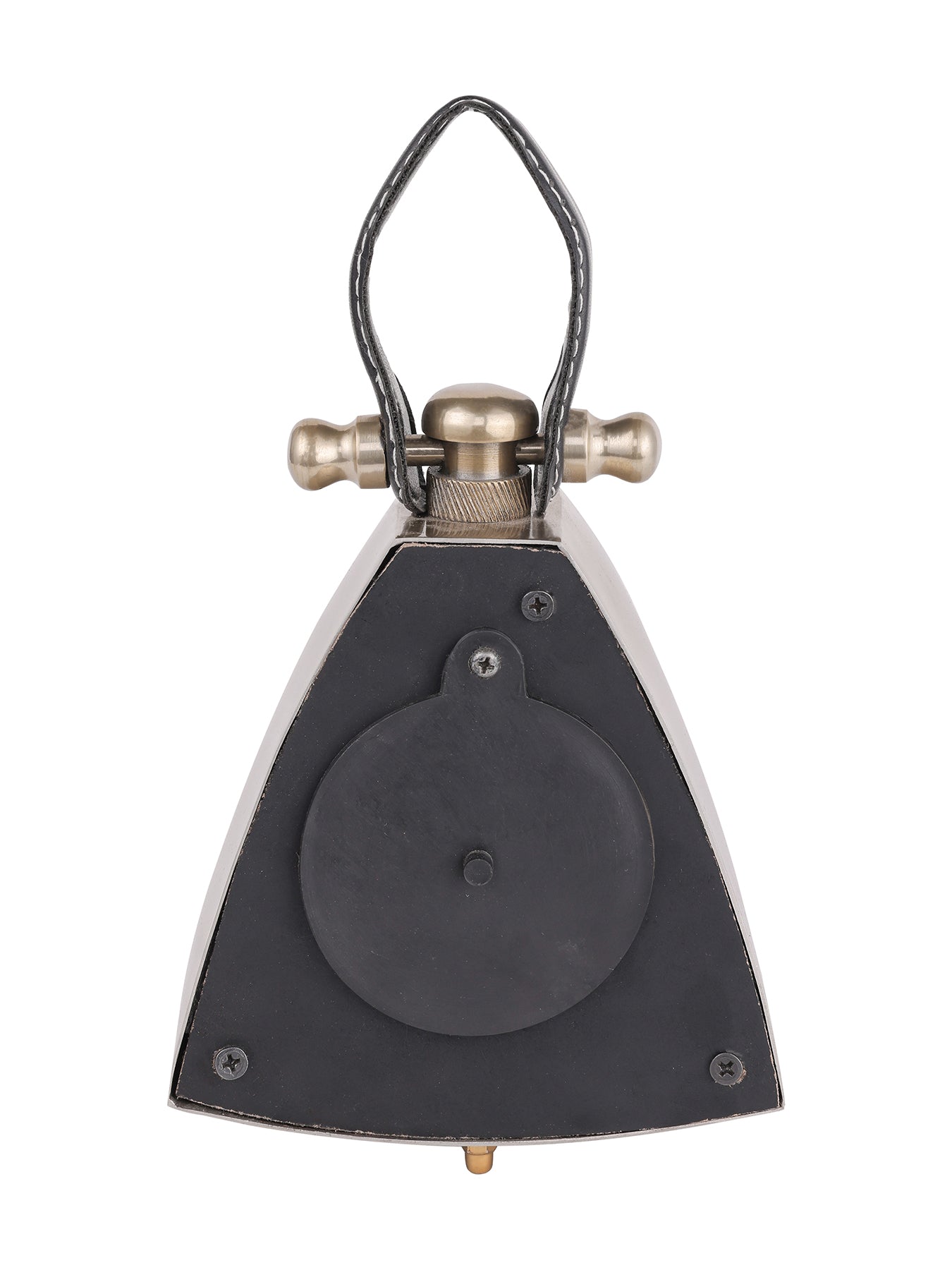 Isosceles Brass Curved Front Mantel Clock Small Brass