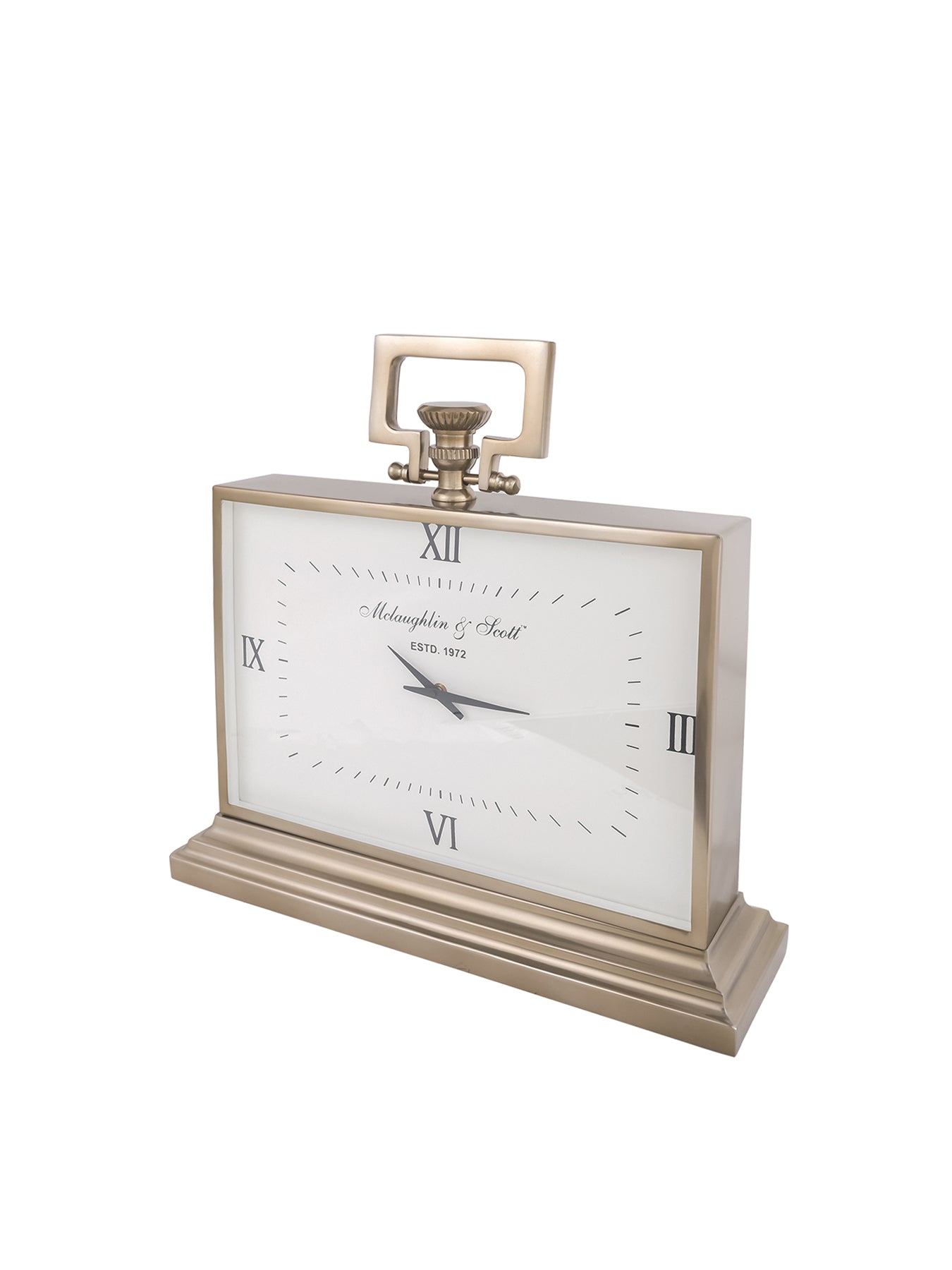 Latham Brass Rectangular Clock Small Brass