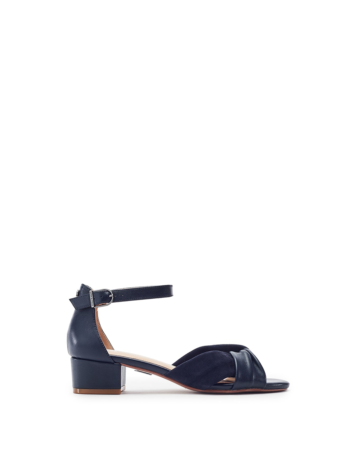 Macadima Block Heel Sandals Navy