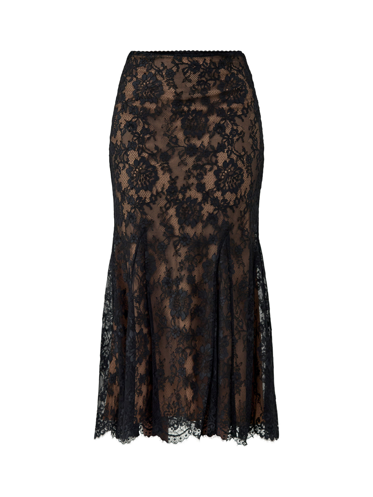 Lace Midi Skirt Black