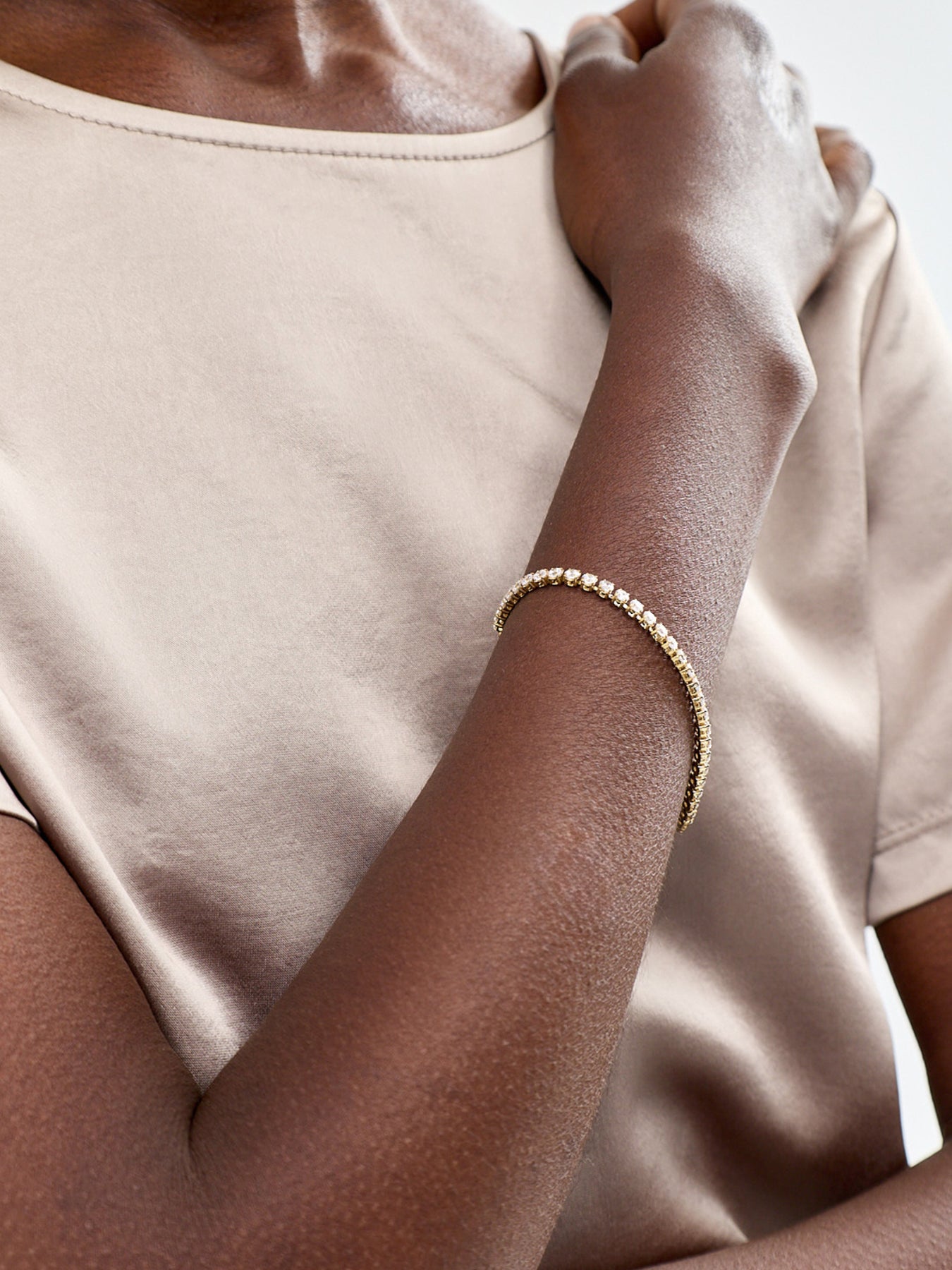 Tennis Bracelet 18.5cm Gold