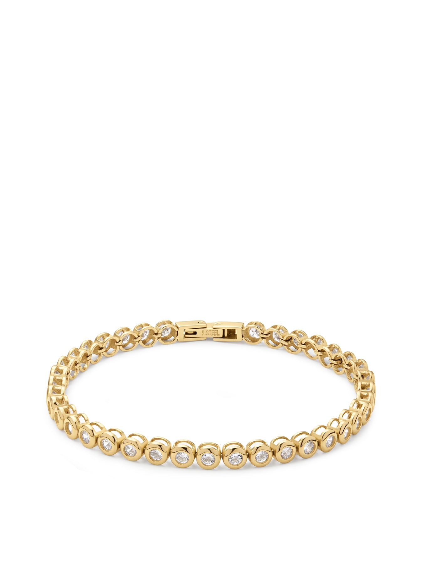 Classic Bezel Tennis Bracelet 18.5cm Gold