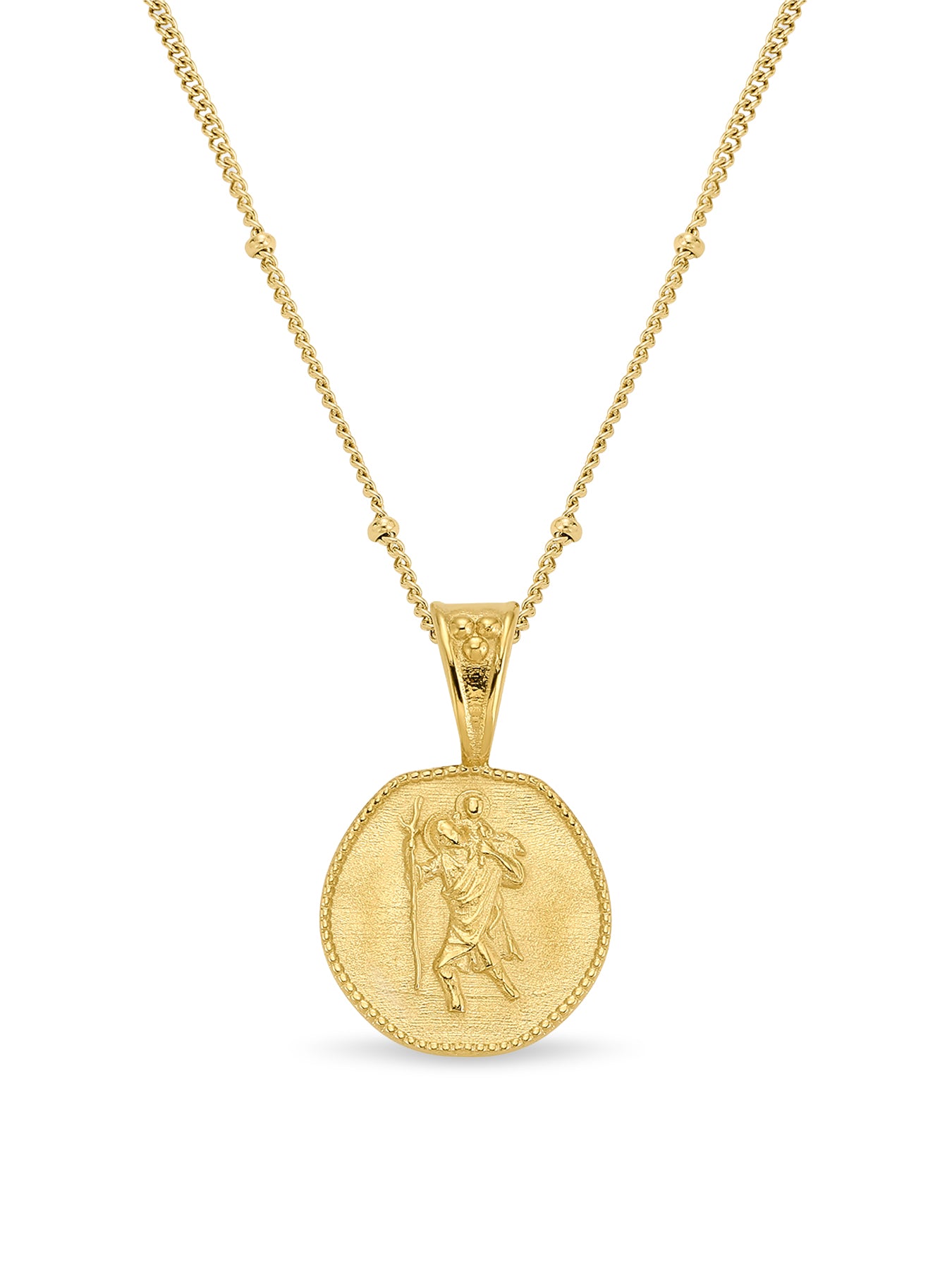St Christopher Necklace Stay Safe Wherever You Go Gold