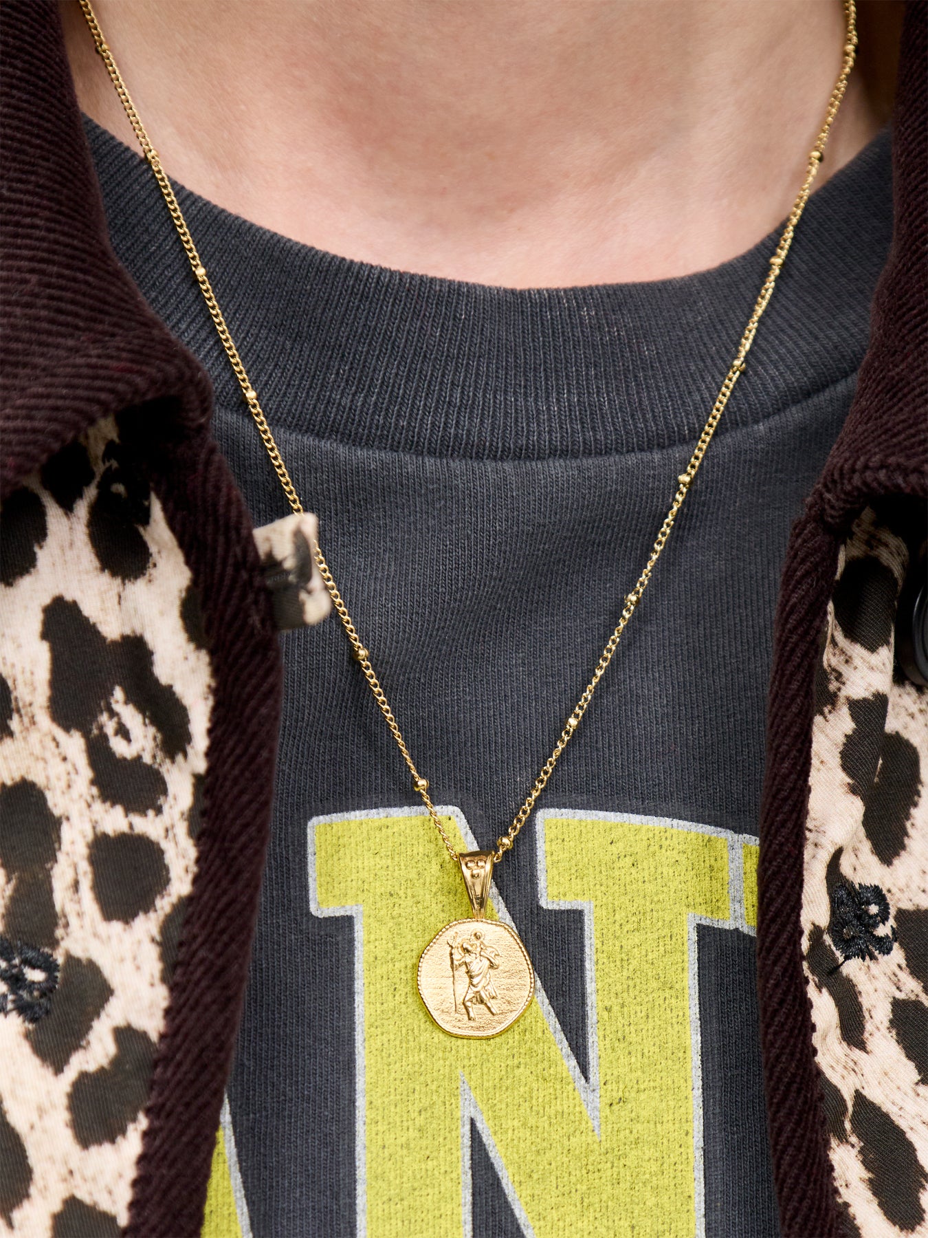 St Christopher Necklace Stay Safe Wherever You Go Gold