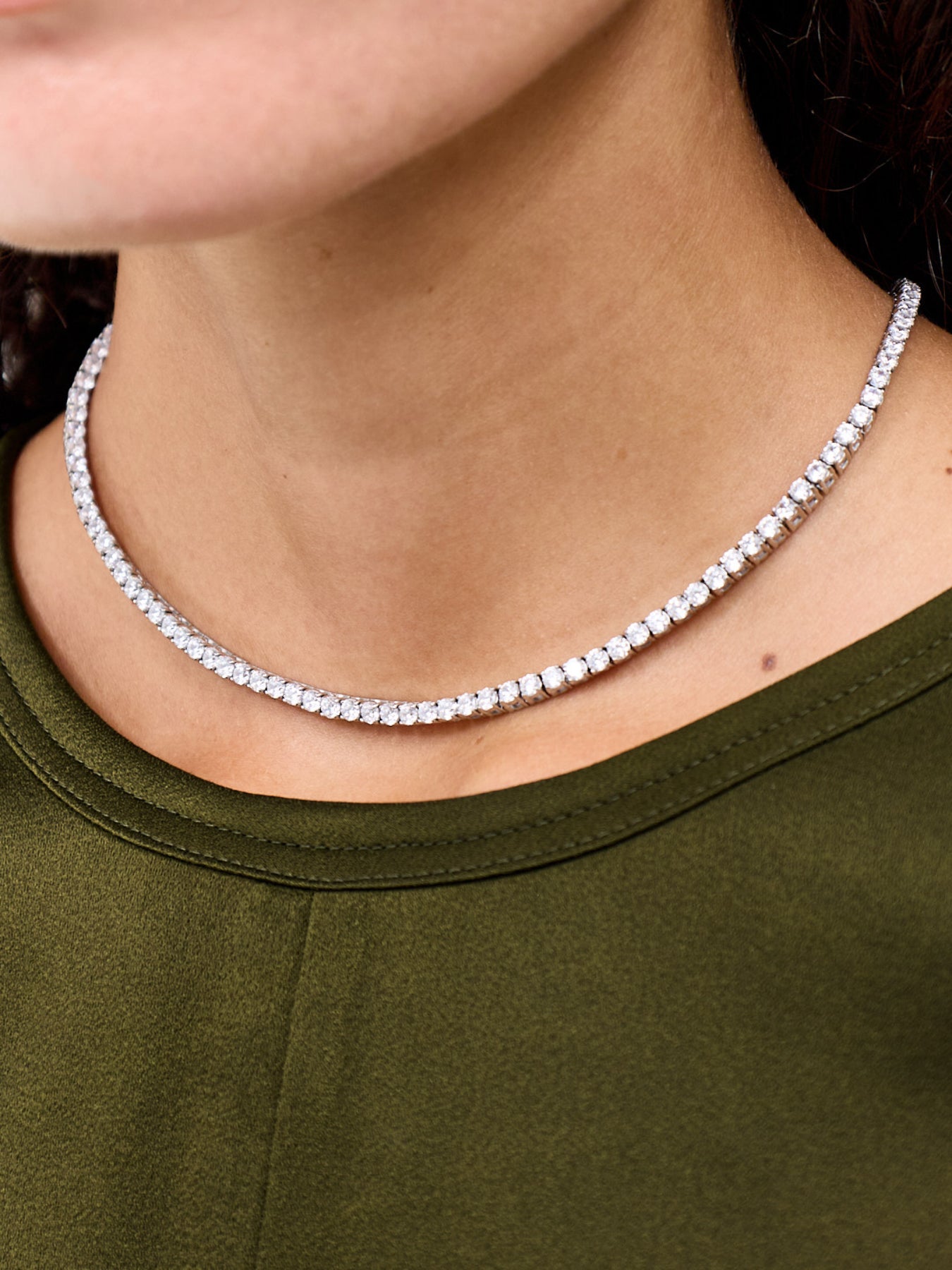 Luxe Tennis Necklace Silver