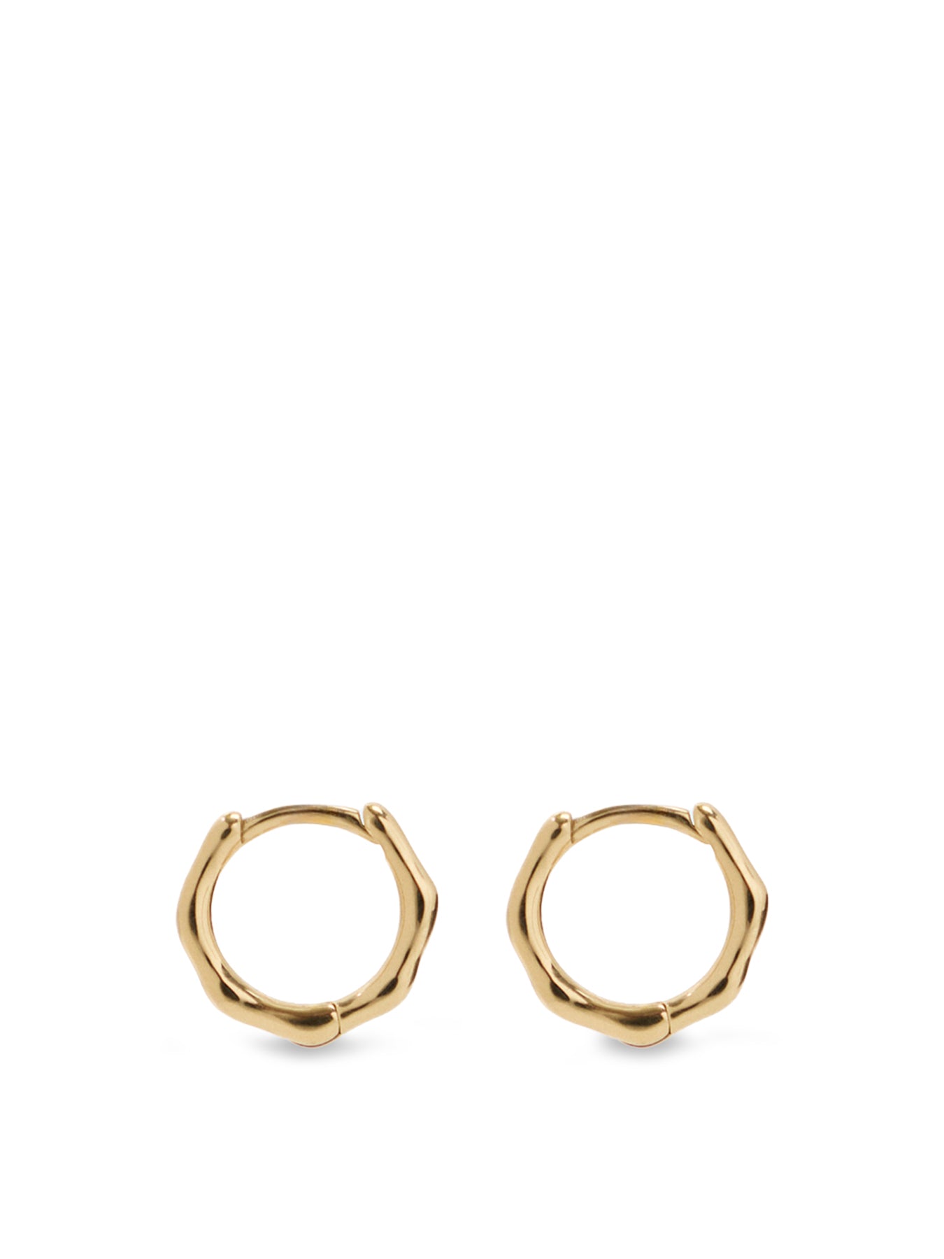 Bamboo Huggie Hoop Earrings Gold