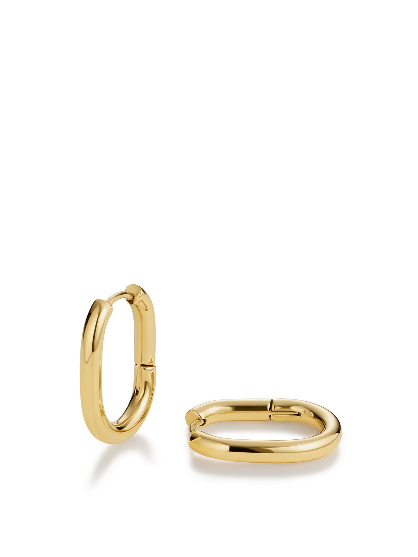 Oval Hoop Earrings Gold