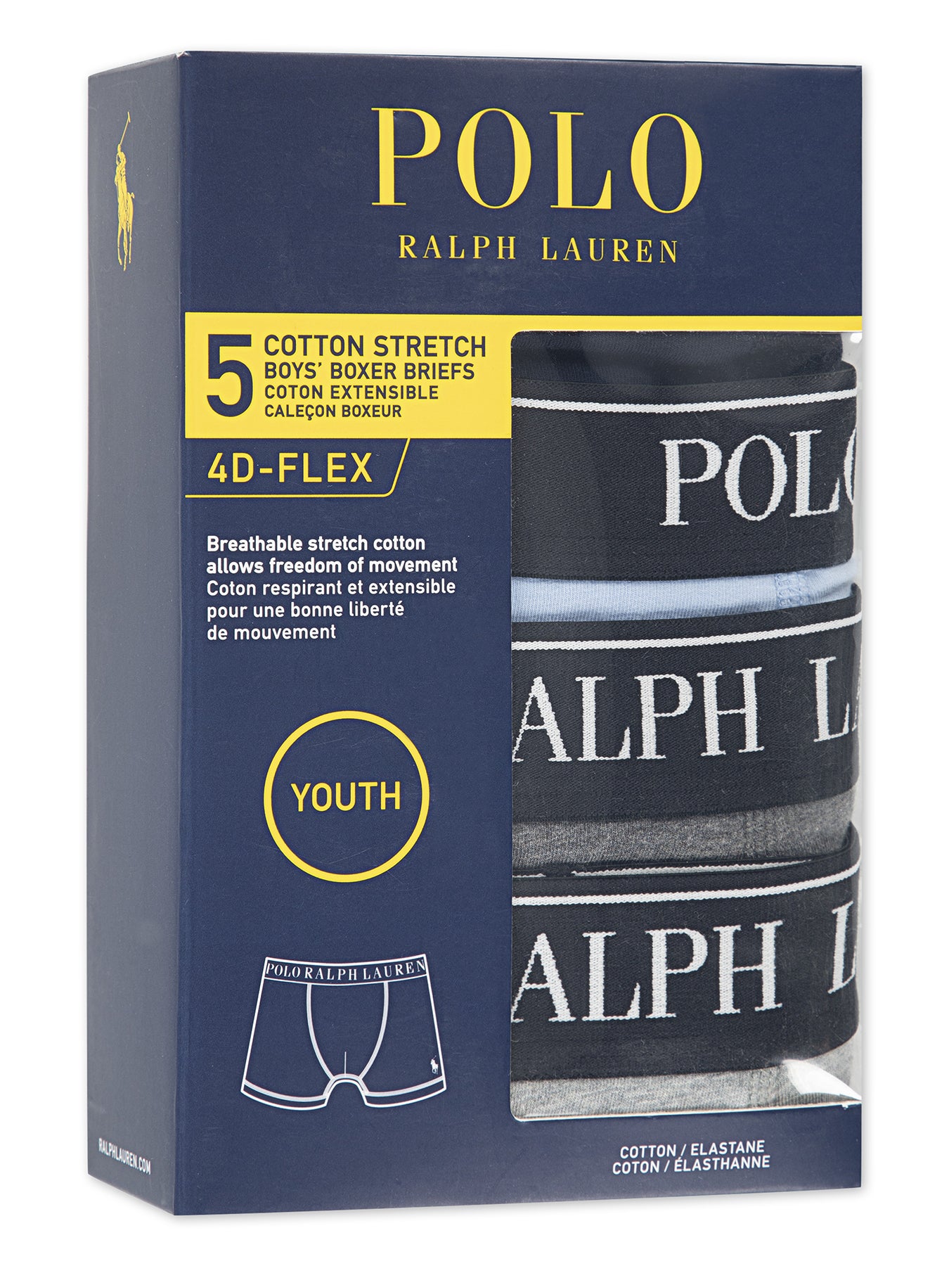 Kids' Cotton Stretch 5 Pack Boxers