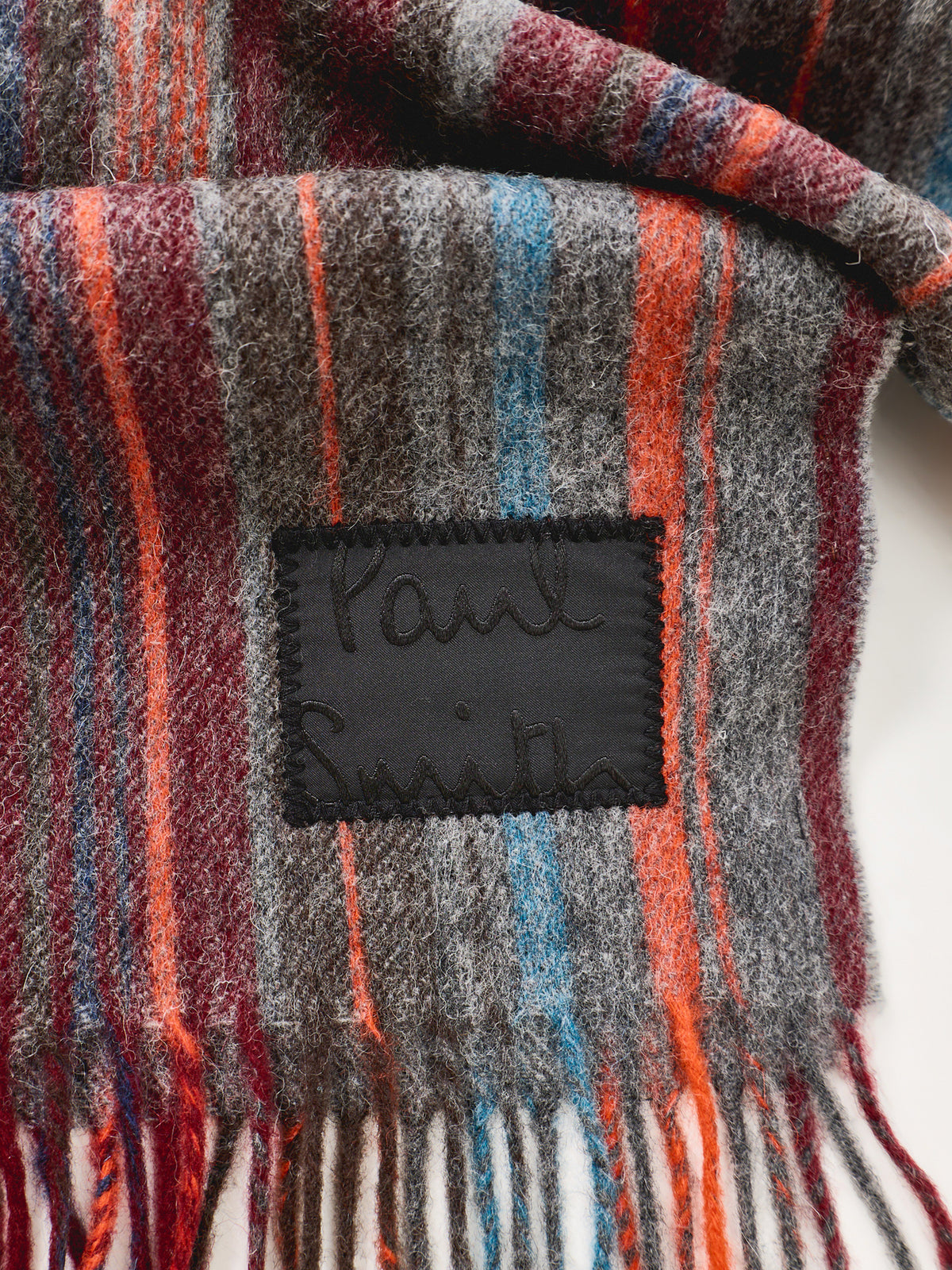 Lambswool Trent Stripe Scarf – Red