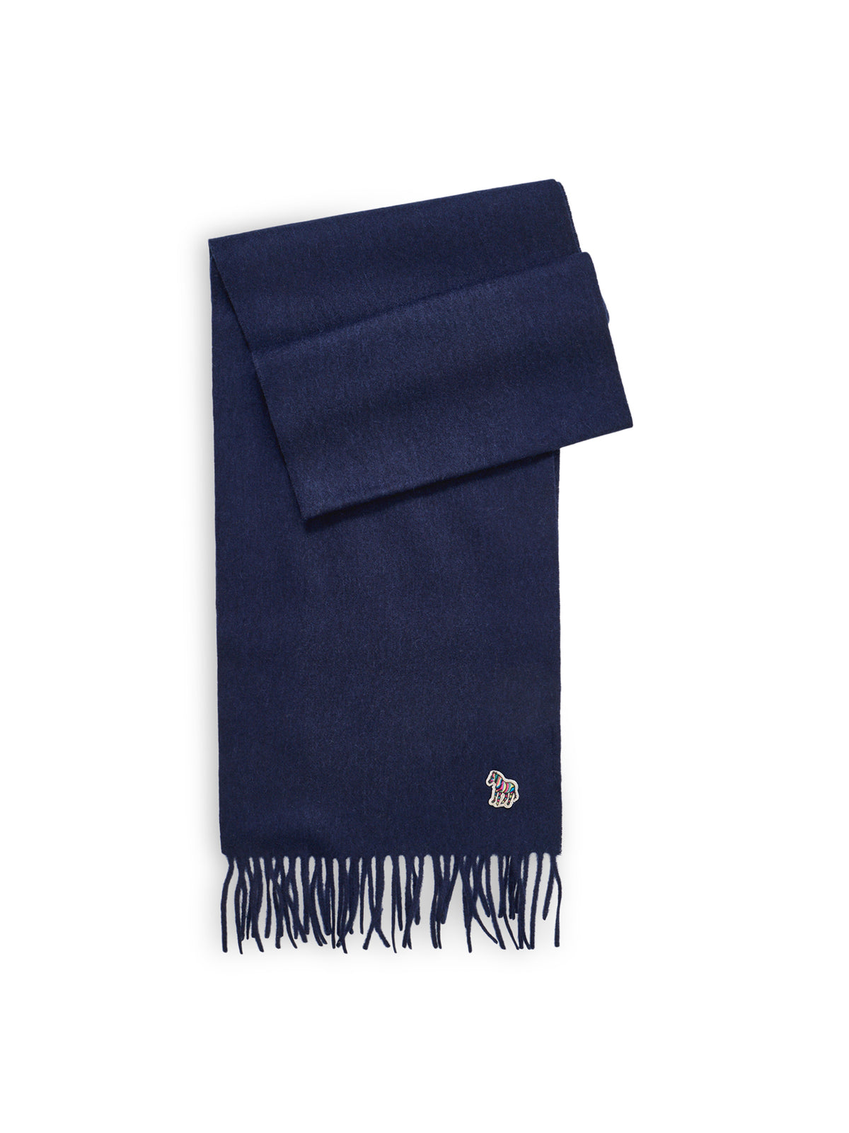 Lambswool Zebra Scarf – Navy