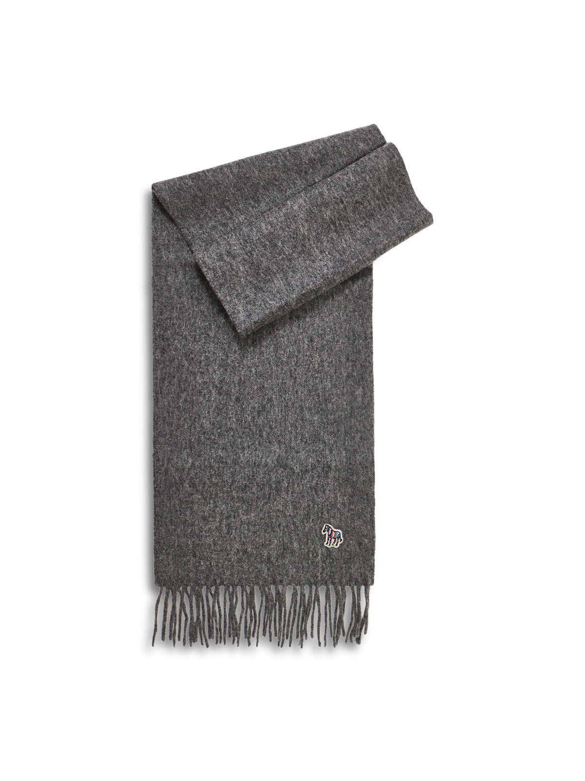 Lambswool Zebra Scarf – Grey
