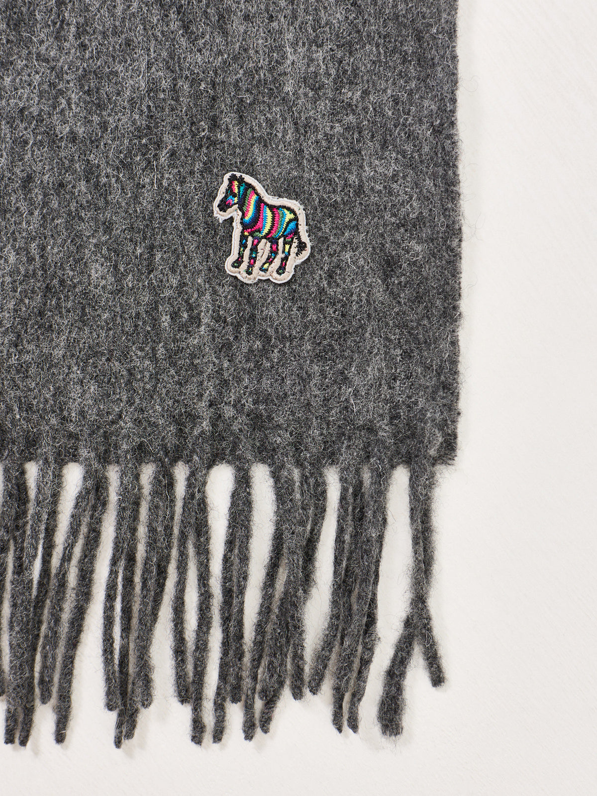 Lambswool Zebra Scarf – Grey