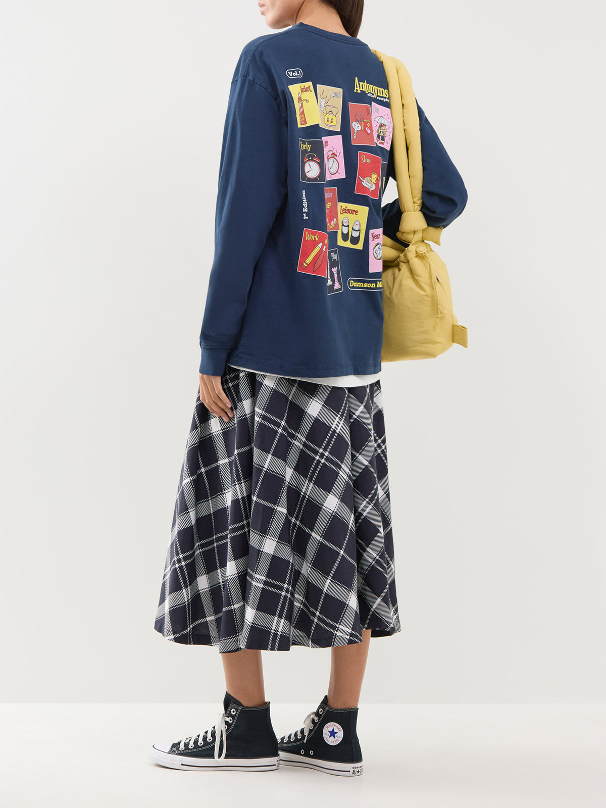 Organic Cotton Antonyms Long-Sleeved Graphic T-Shirt - Navy