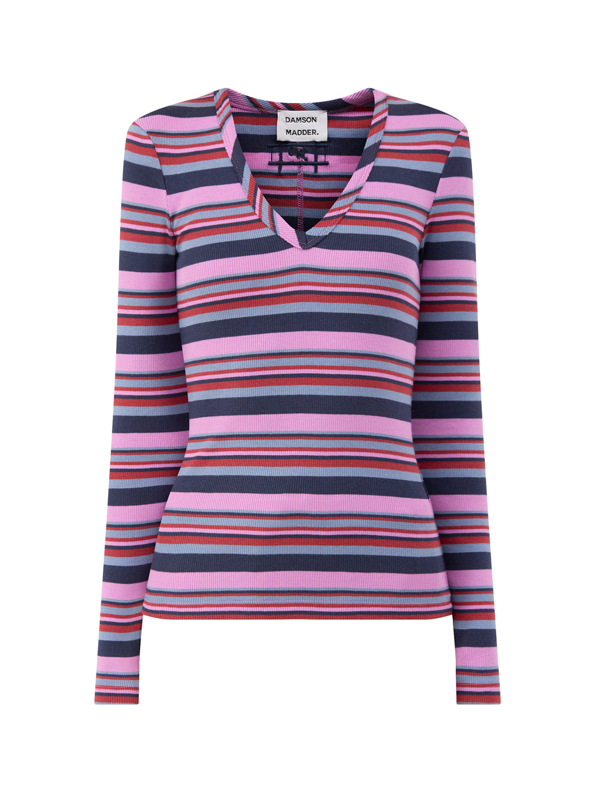 Arlea Organic Cotton Long-Sleeved Striped T-Shirt - Purple