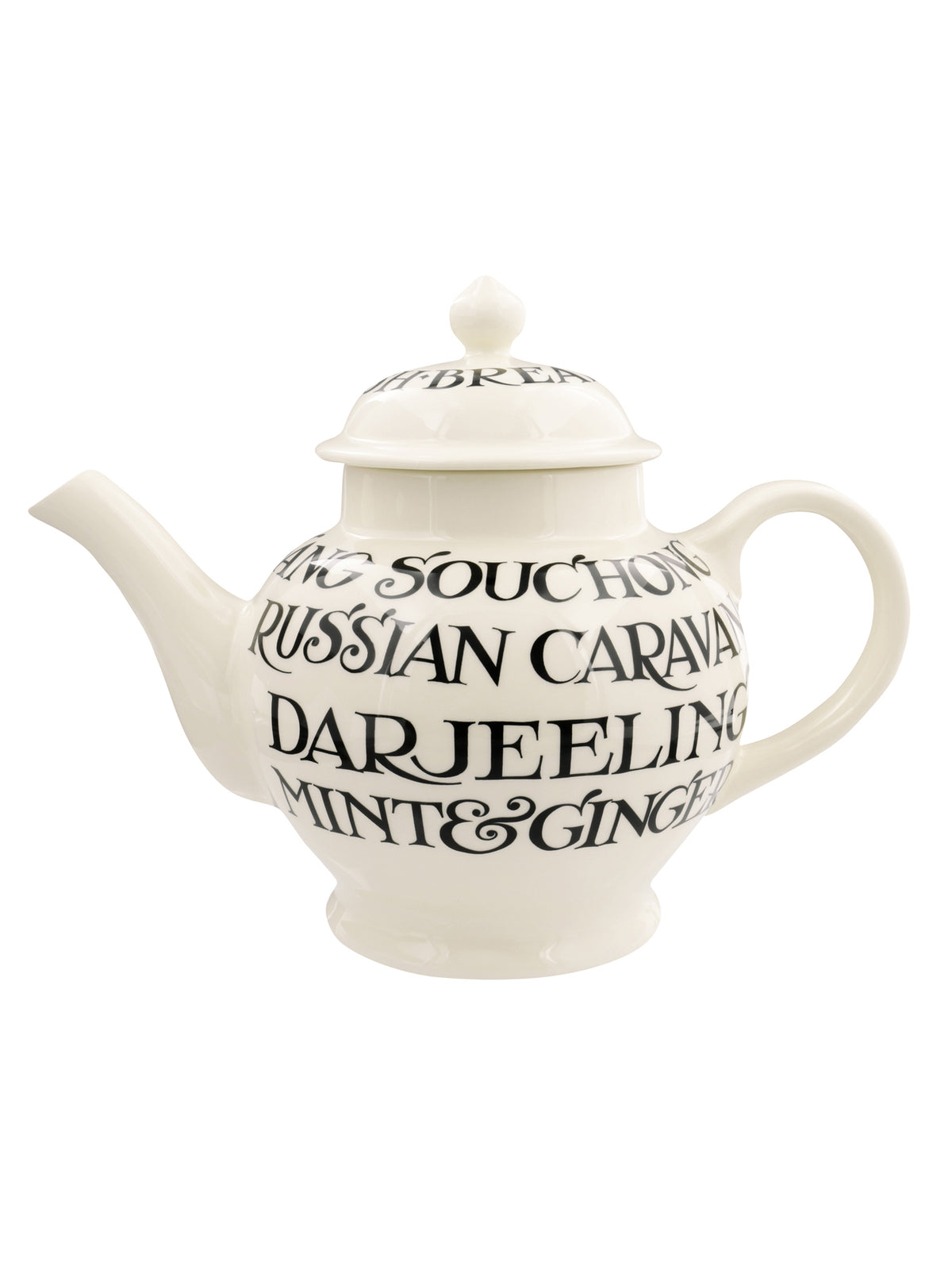 Black Toast 4 Mug Teapot
