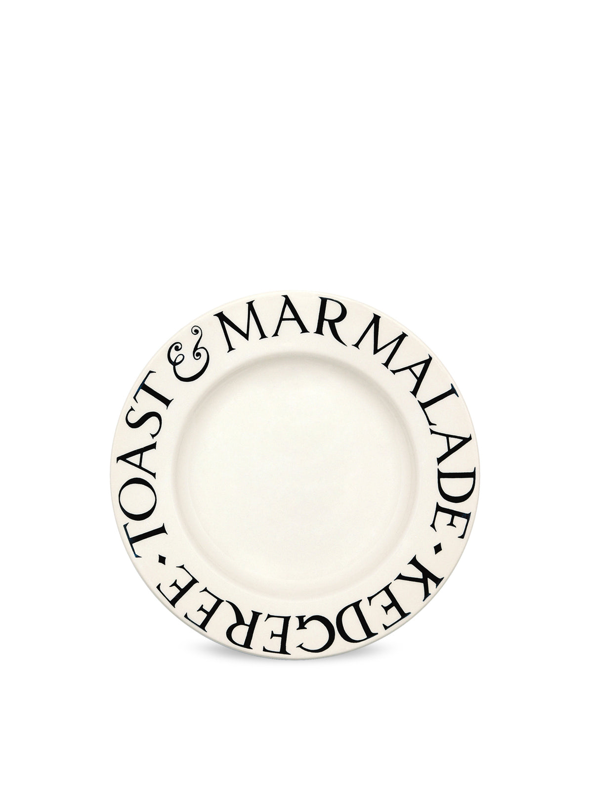 Earthenware Black Toast Toast & Marmalade Plate 8.5 Inch