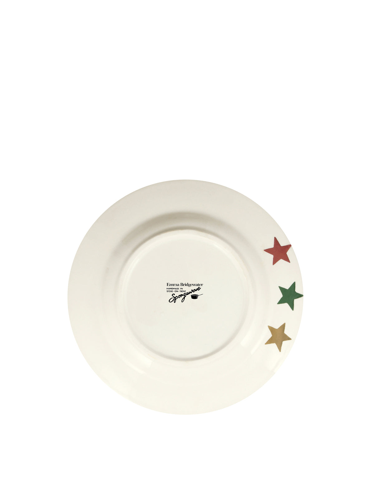 Earthenware Red Green & Gold Stars Plate 8.5 Inch