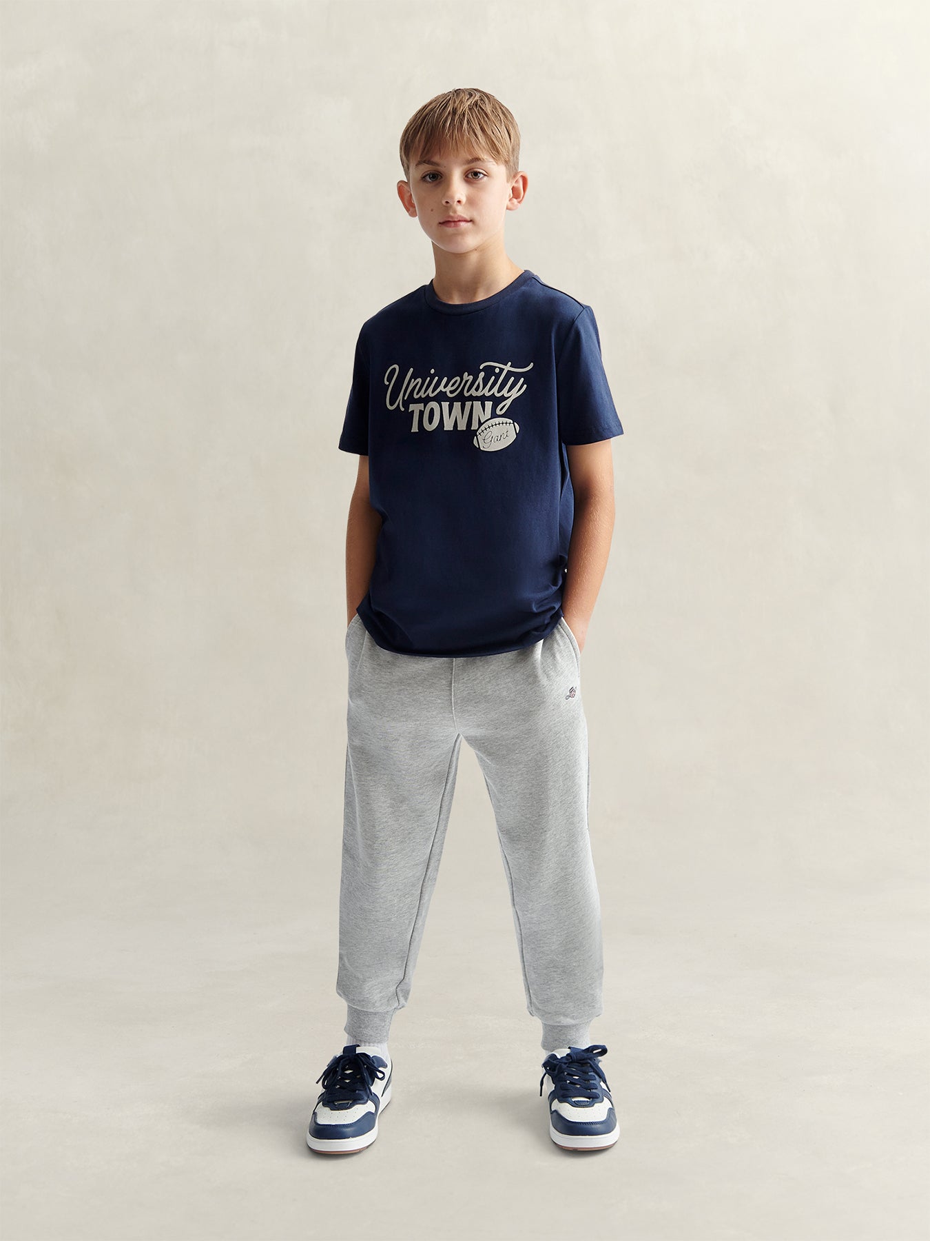 University Town Cotton T-Shirt Navy
