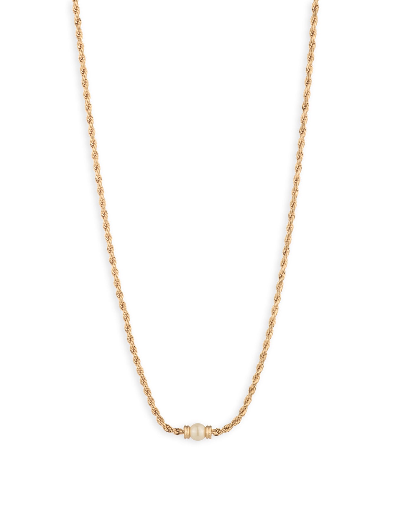 Rope Pearl Collar Necklace Gold