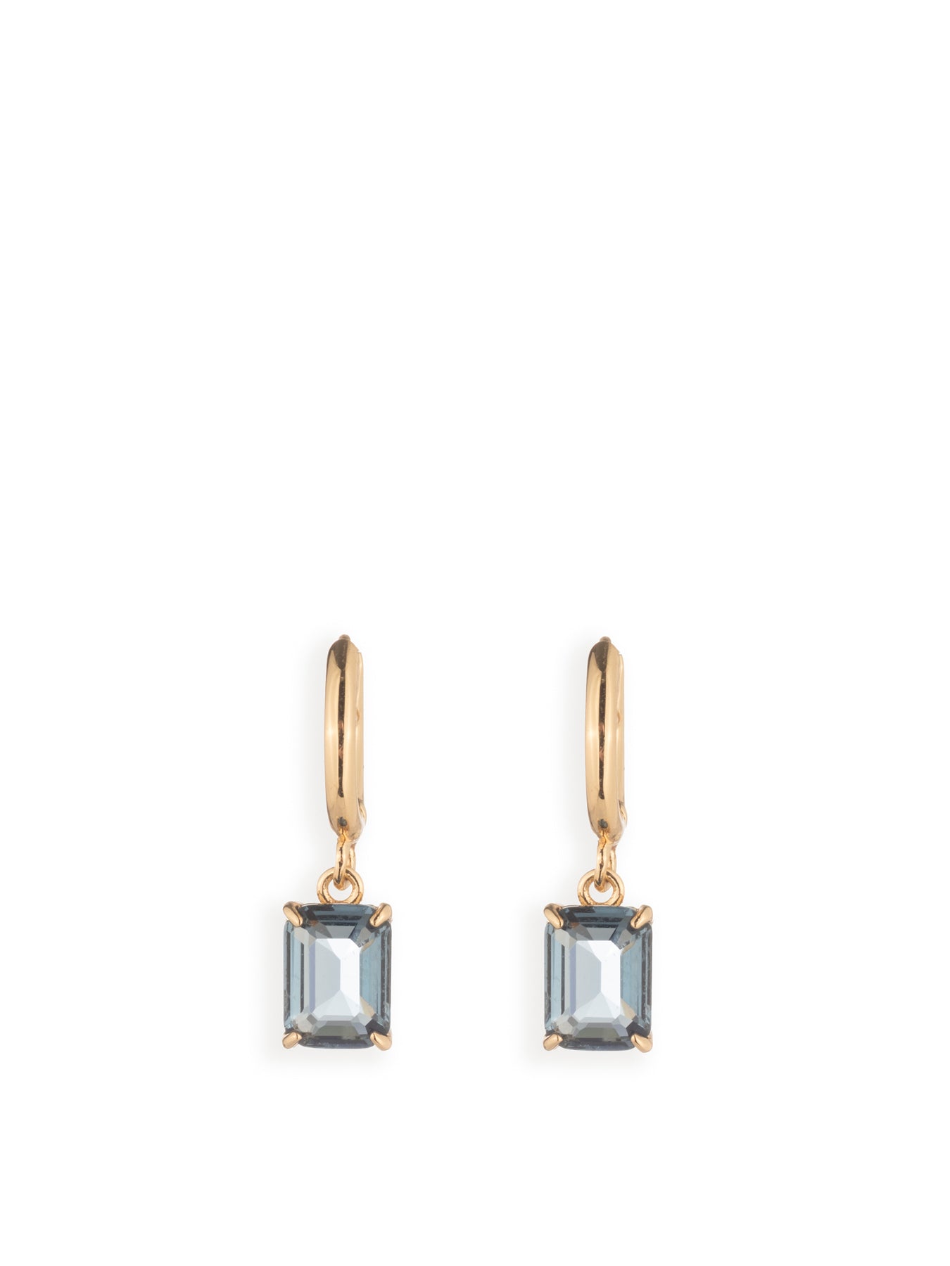 14mm Huggie Drop Earrings - Gold & Blue