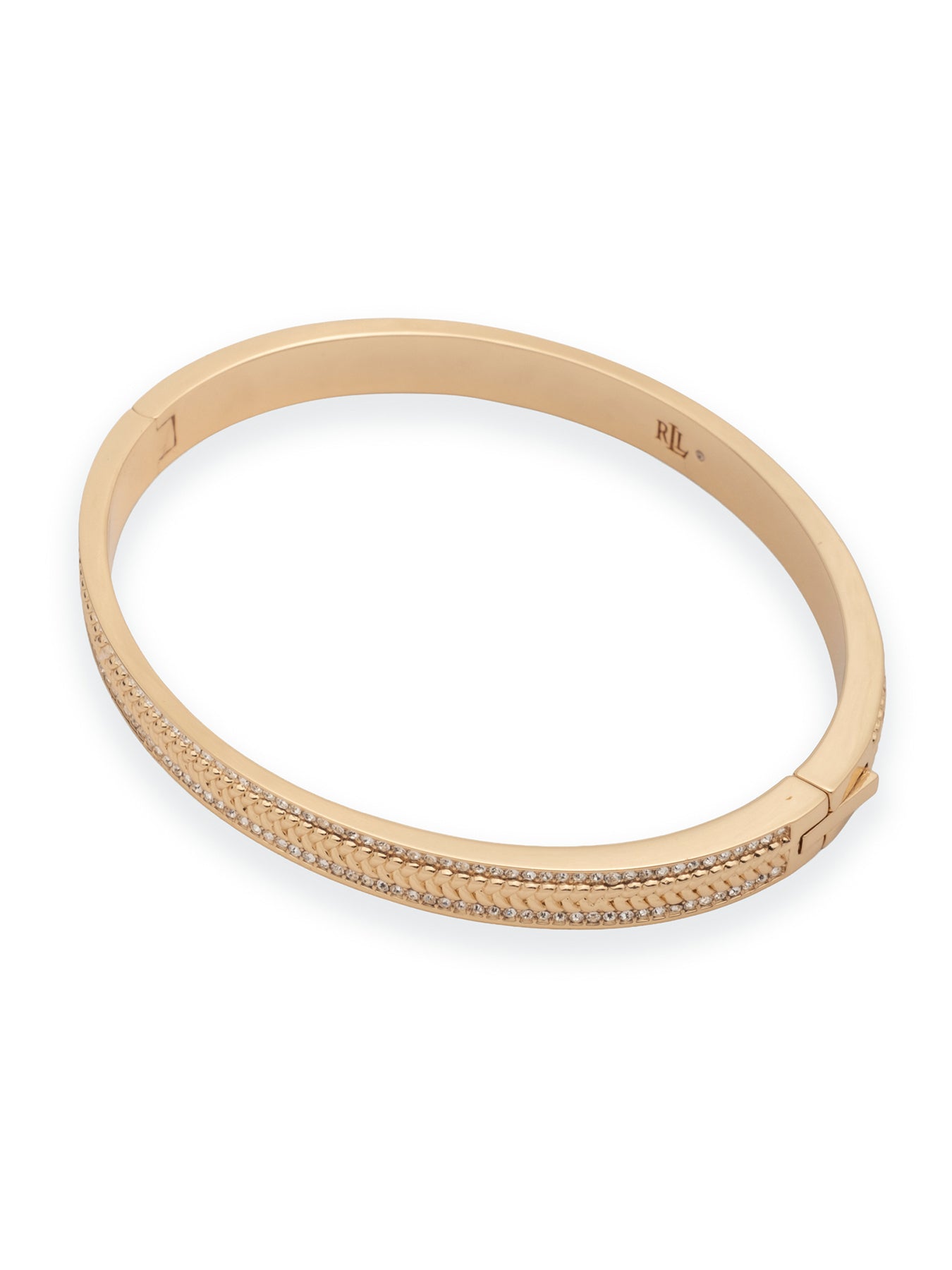 Pavé Herringbone Bangle - Gold