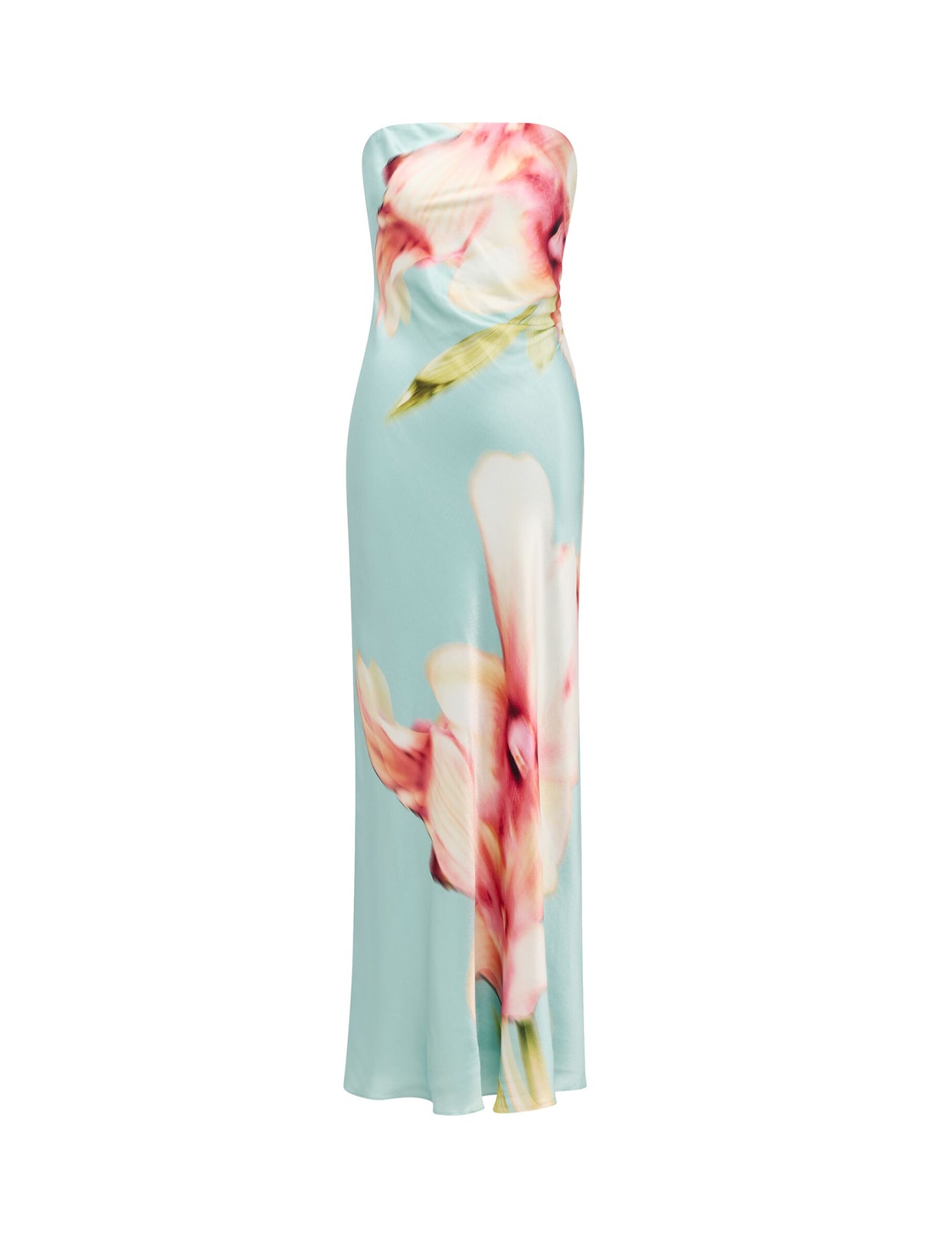 Estelle Satin Strapless Maxi Dress Blue