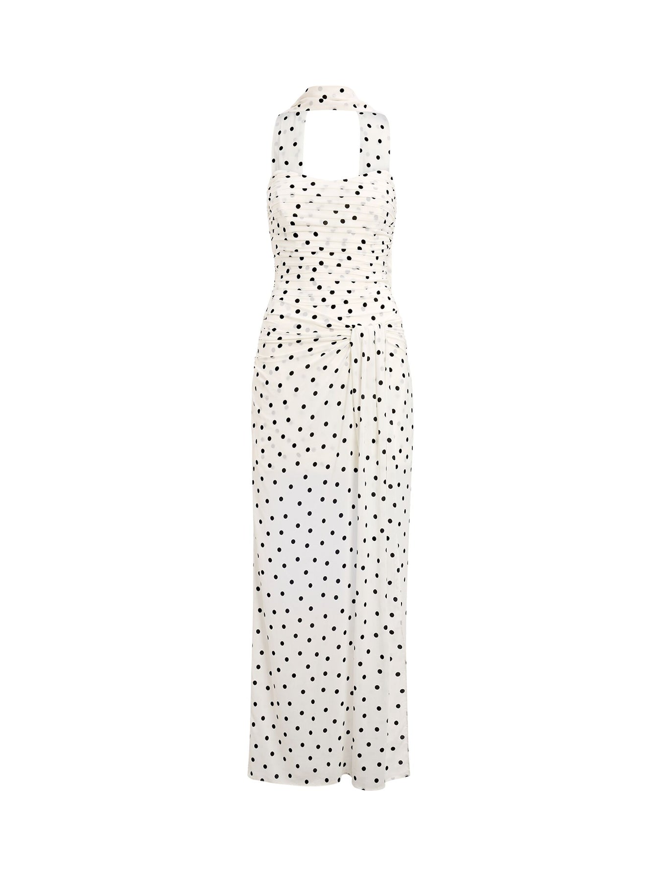 Arli Strapless Ruched Maxi Dress White