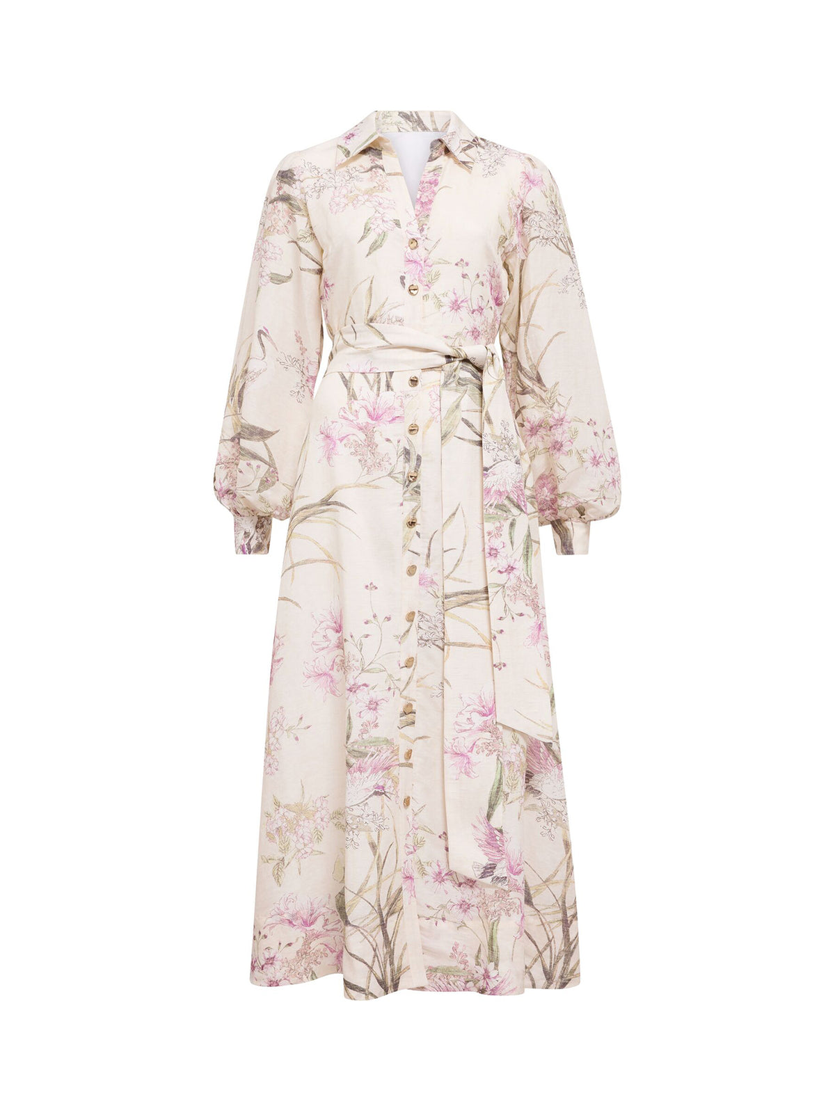 Hazel Shirt Midi Dress Floral