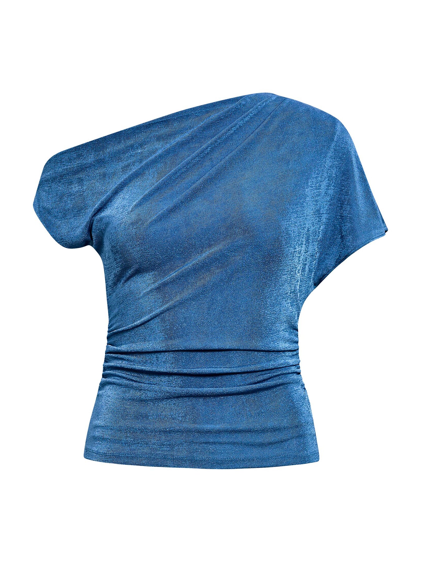 Maia Asymmetrical One Shoulder Top Blue