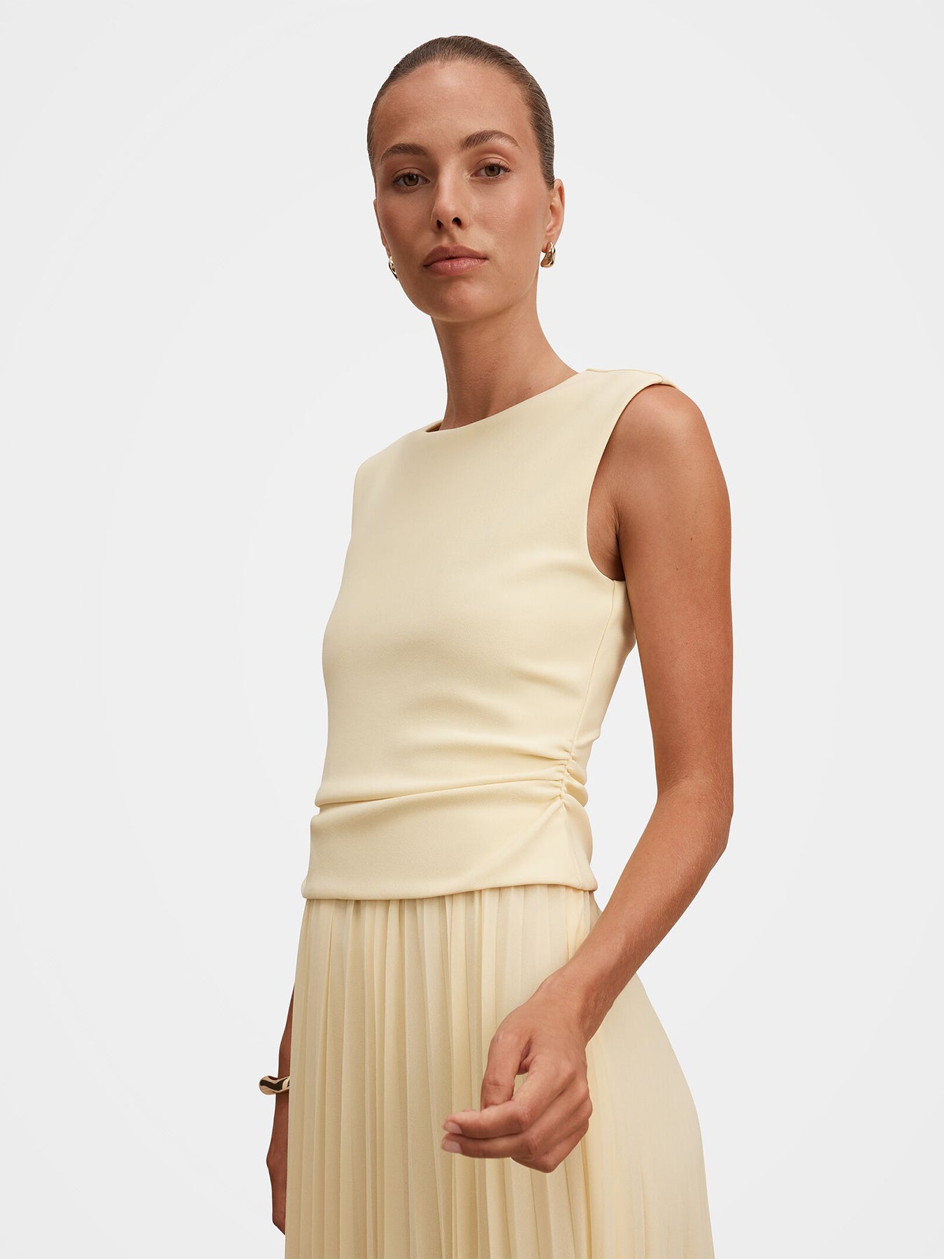 Emilia 2 in 1 Pleated Midi Dress Yellow