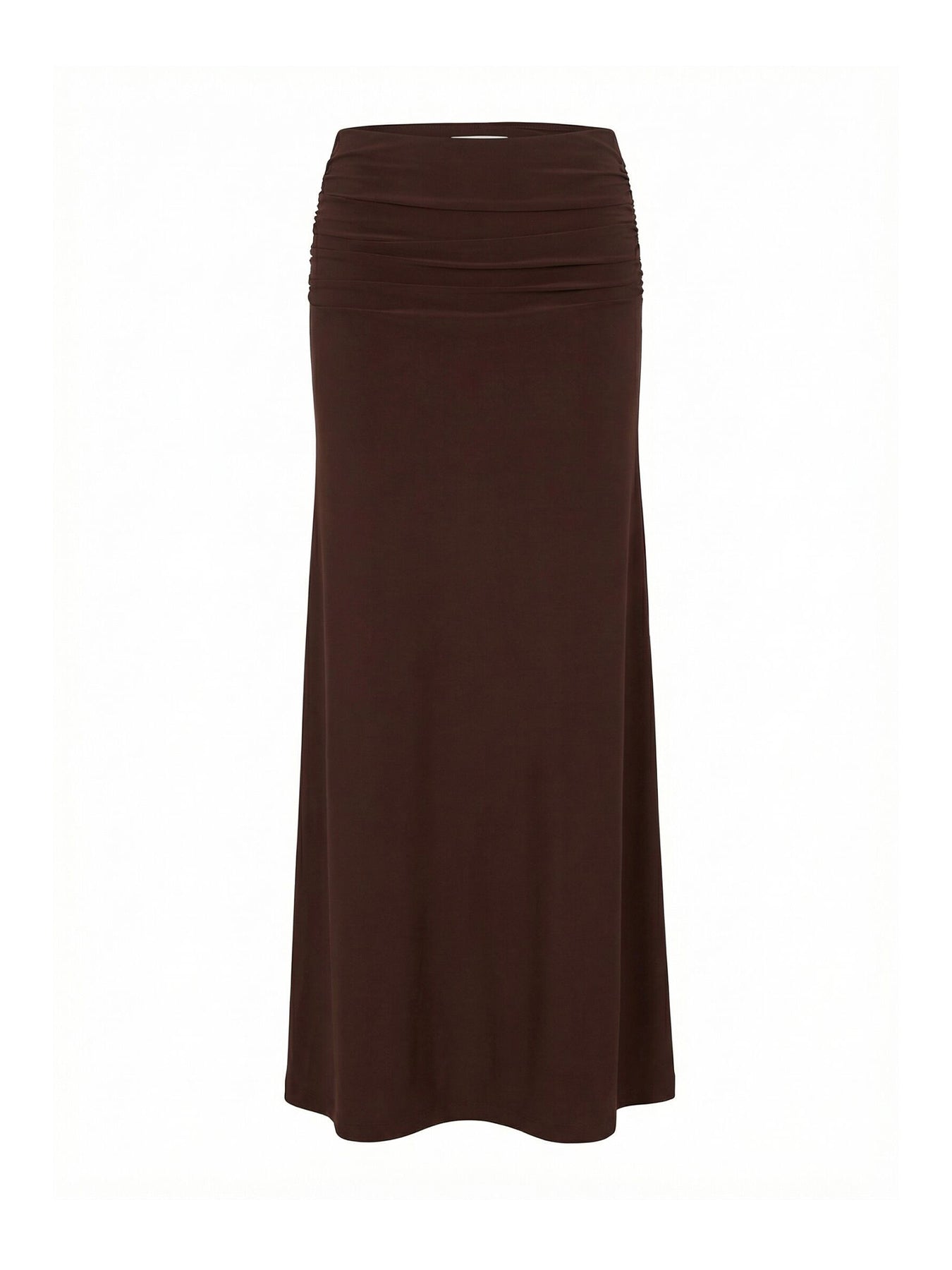 Sutton Flute Maxi Skirt Brown