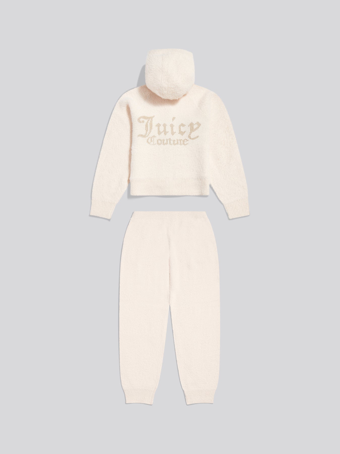 Fluffy Knit Cuffed Jogging Set- Dew