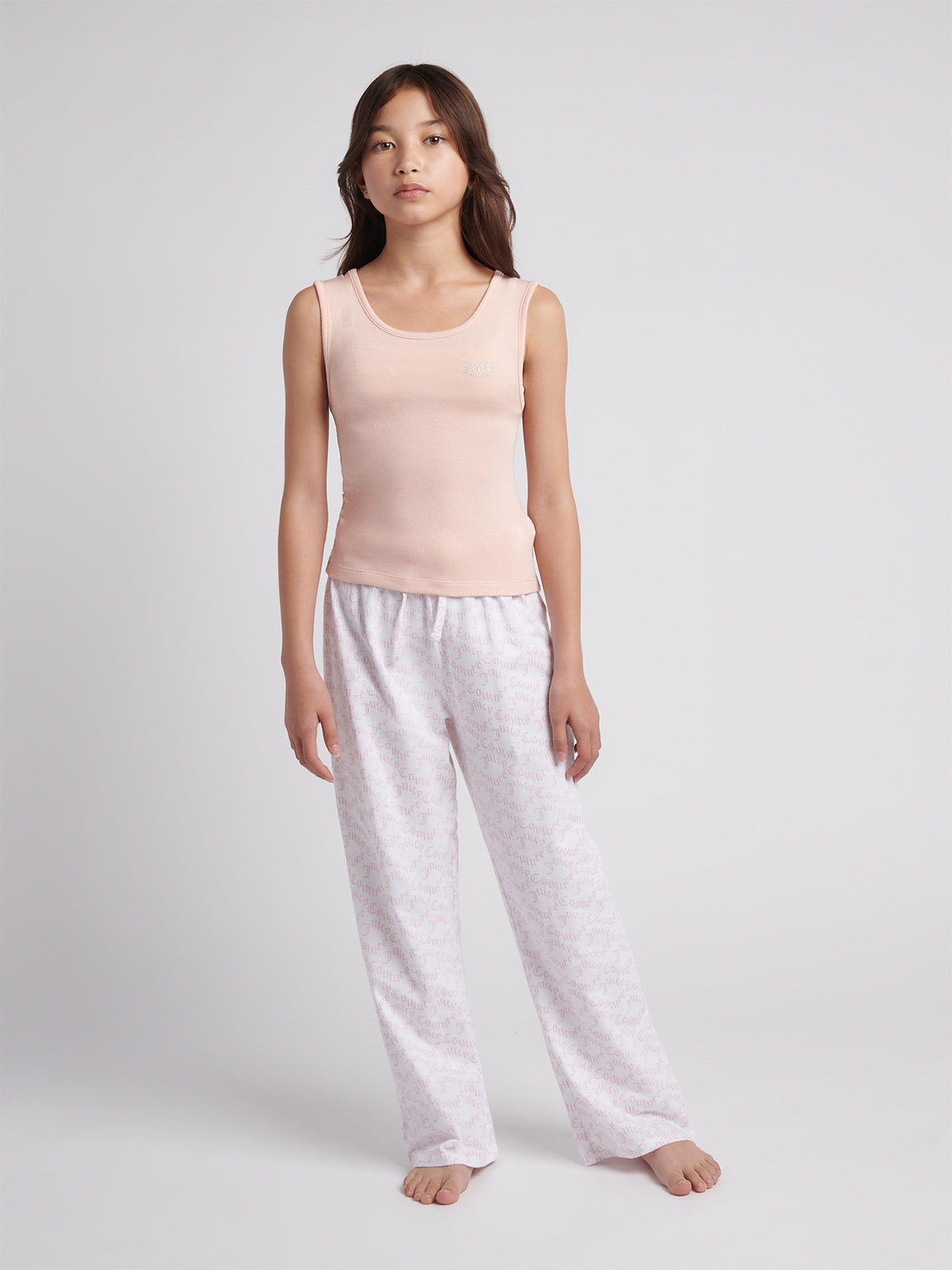 Ribbed Vest & Wide-Leg Trousers Set - Lotus