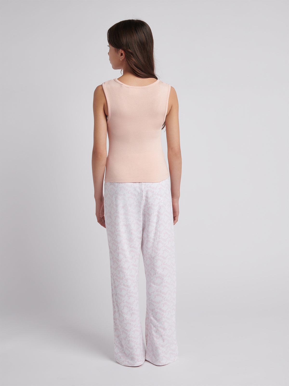 Ribbed Vest & Wide-Leg Trousers Set - Lotus