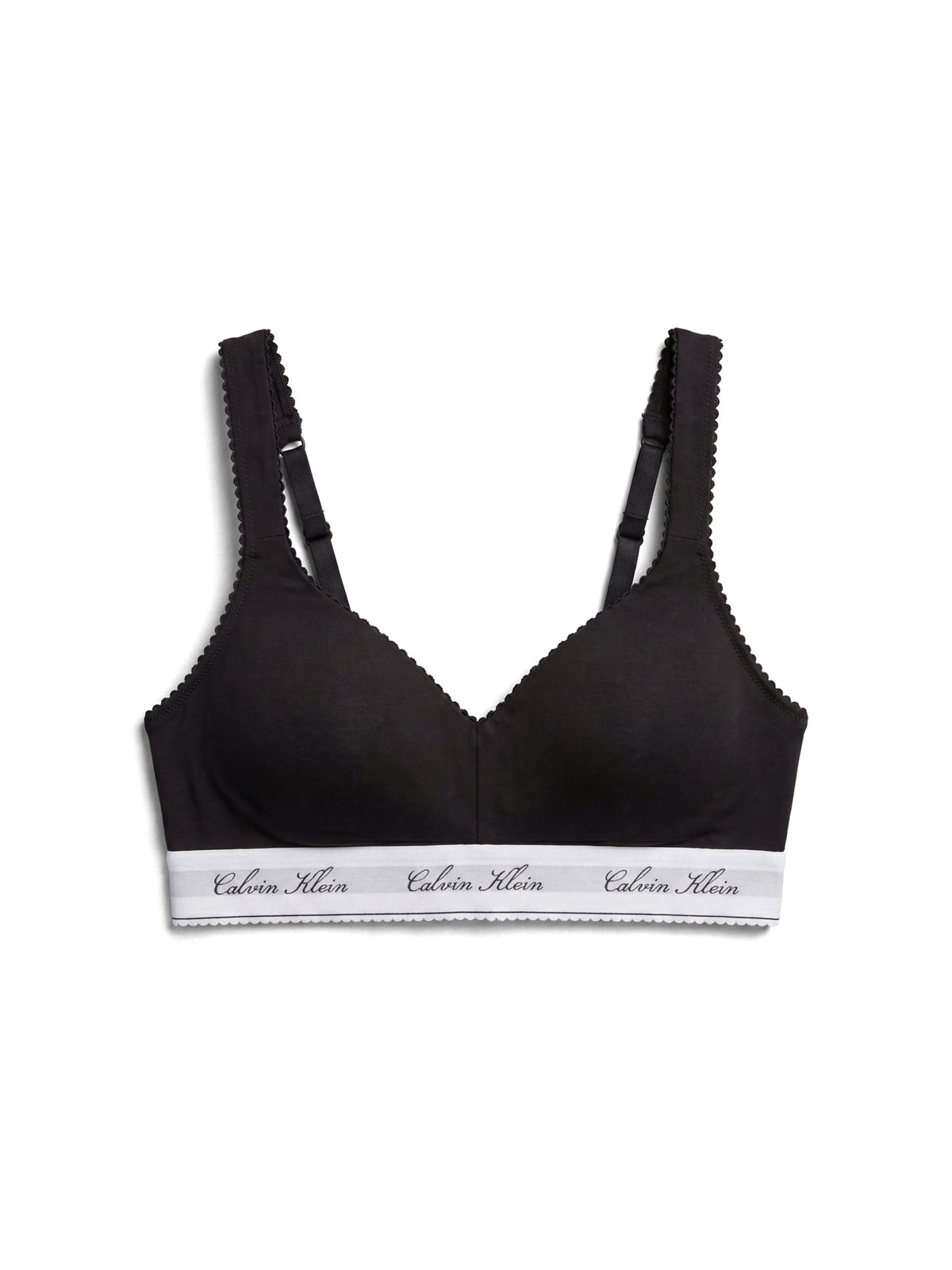 New Signature Cotton Blend Logo Lift Bralette - Black