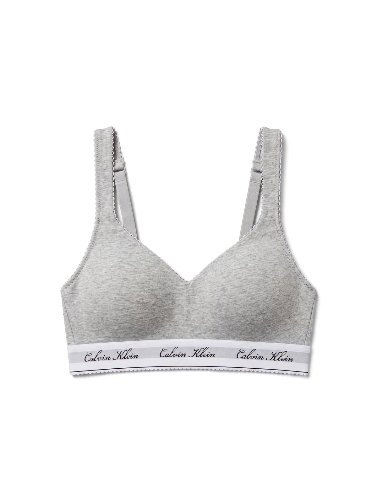 New Signature Cotton Blend Logo Lift Bralette - Grey Heather
