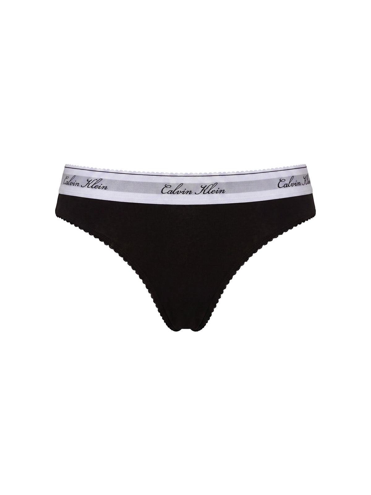 New Signature Cotton Blend Thong - Black