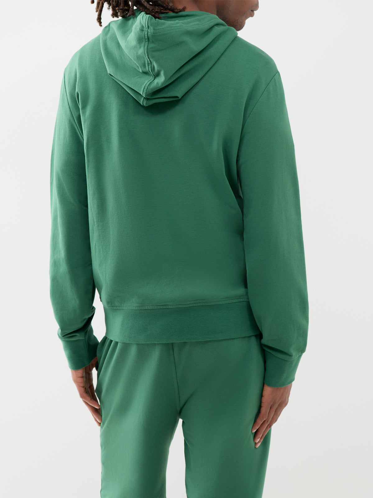 Cotton Blend Lounge Hoodie - Verano Green