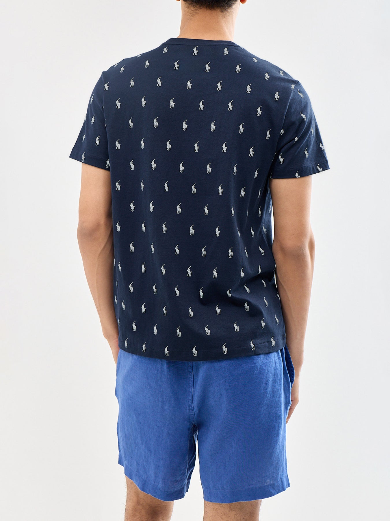 Printed Cotton Lounge T-Shirt Navy